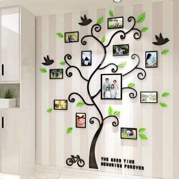 Arbre Sticker Muraux 3D Autocollants Diy Famille Cadre De Photo