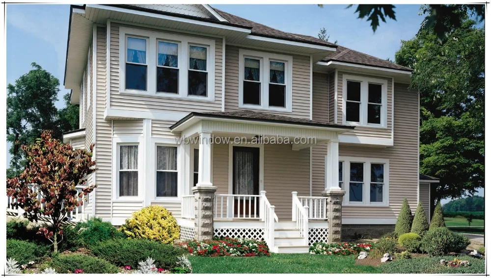 PVC Double Hung Window with Vertical Opening & Energy Saving Design for Home