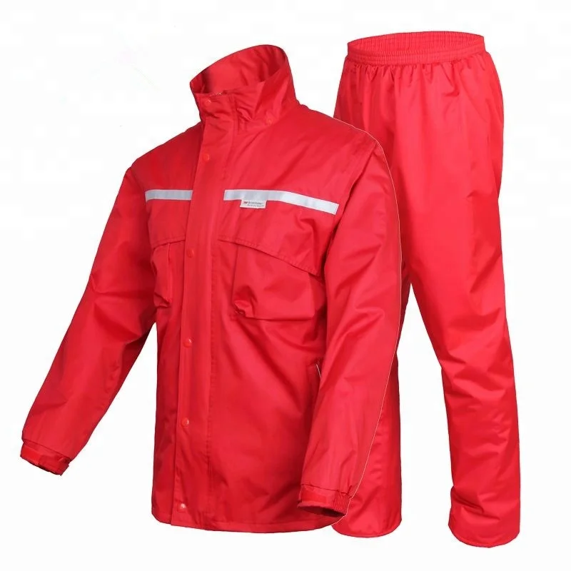Windproof Cuffs Work PVC Rain Suit Hidden Hat PVC Raincoat PU Rainwear