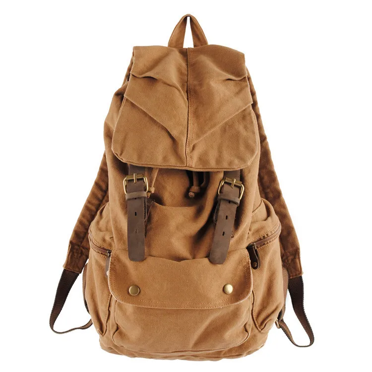 Leisure waterproof laptop daily bag large capacity waxed canvas backpack