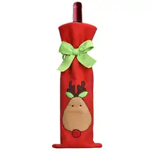 Red Wine Bottle Cover Bags Decoration Home Party Santa Claus Christmas Quality First