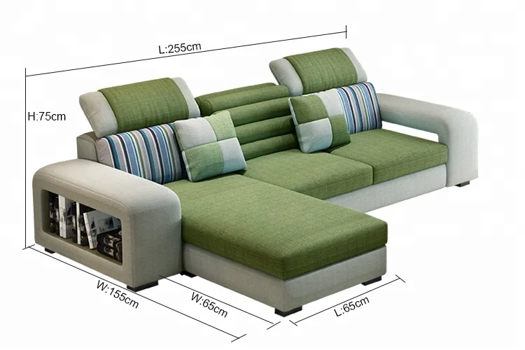 Home Furniture General Use and Living Room Sofa Fabric Corner Sofa L Shaped Sofa