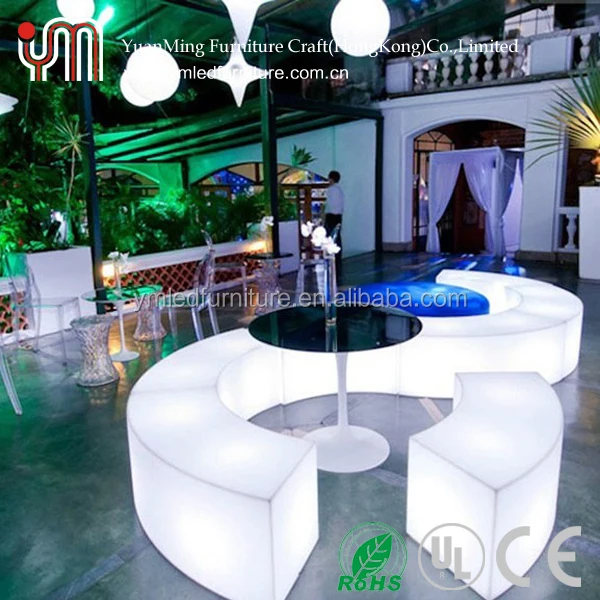 
Светодиодная изогнутая скамейка стул светящаяся мебель 