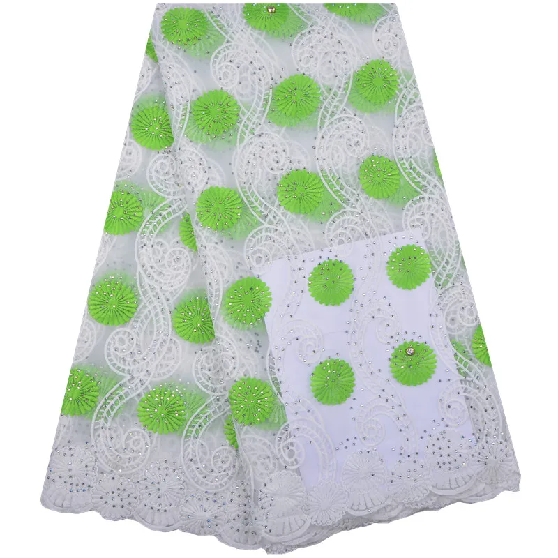 Высококачественная африканская кружевная ткань гипюр красивое нигерийское кружево с камнями из молочного шелка для женского платья
