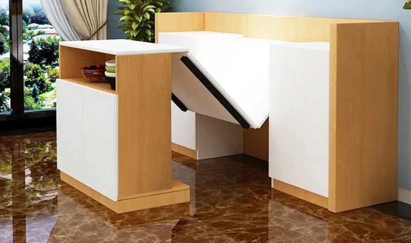 Smart Home Decoration Convertible Cabinet Wall Mounted Dining Table Ideas  Hidden Conceal Fold up DIY Mechanism Hardware Fitting