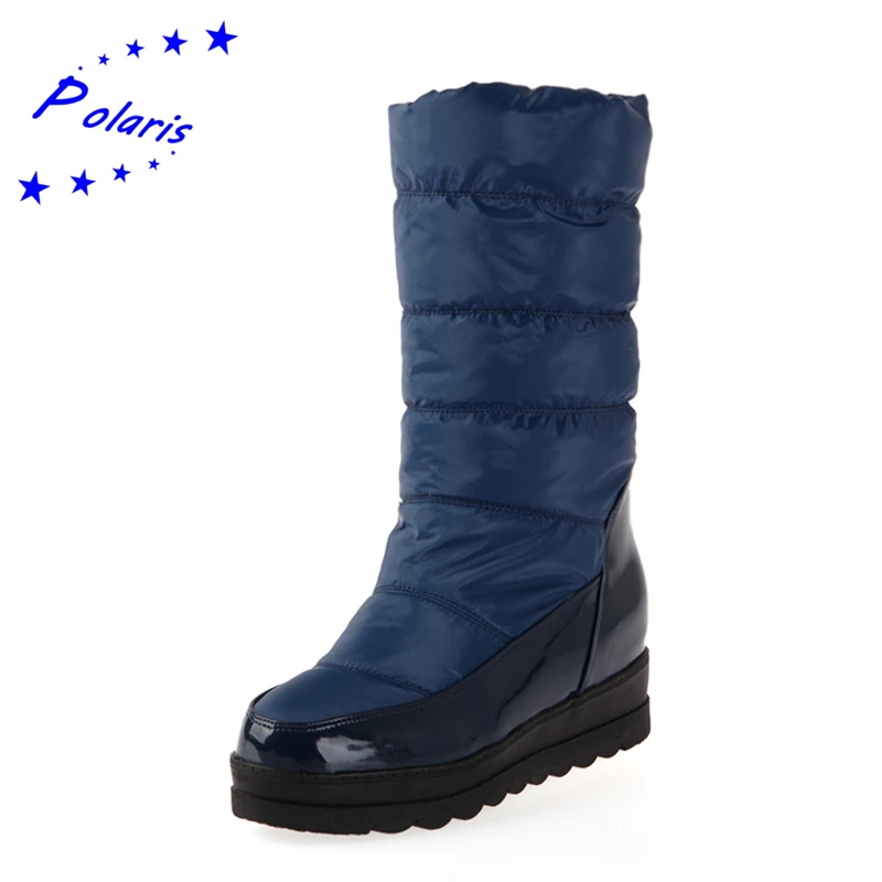 Polaris Plus Size 34 42 Snow Boots Wedges Heel Round Toe