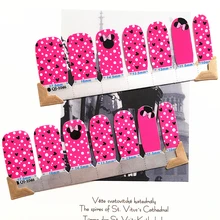 Pink Black cute Mouse child Nail Arts Nail Sticker Waterproof Nail Decal Sticker Gel Polish French