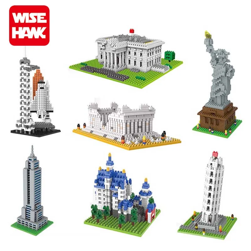 Wisehawk Plastic Mini Building Blocks Statue of Liberty Architecture Smart Children Toys