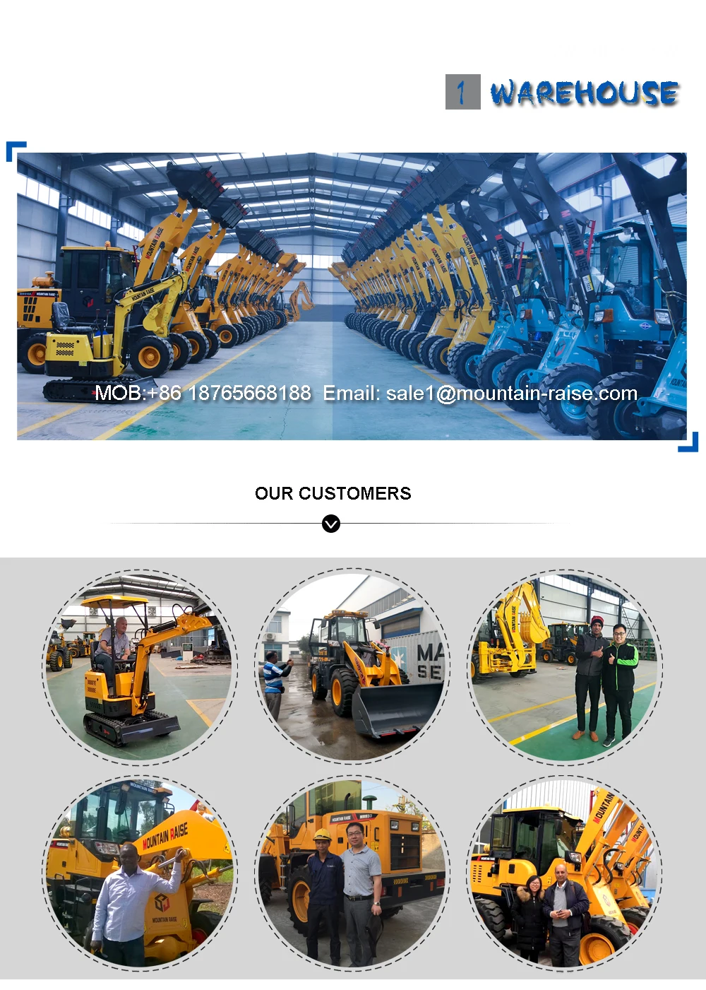 Shandong 1ton 4x4 back hoe loader excavator with attachments