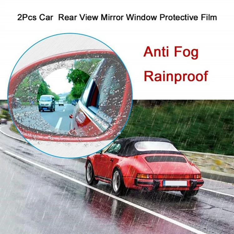 Car Mirror Sticker Rainproof Waterproof Antifog Film Round Square Universal Motorcycle Mirror