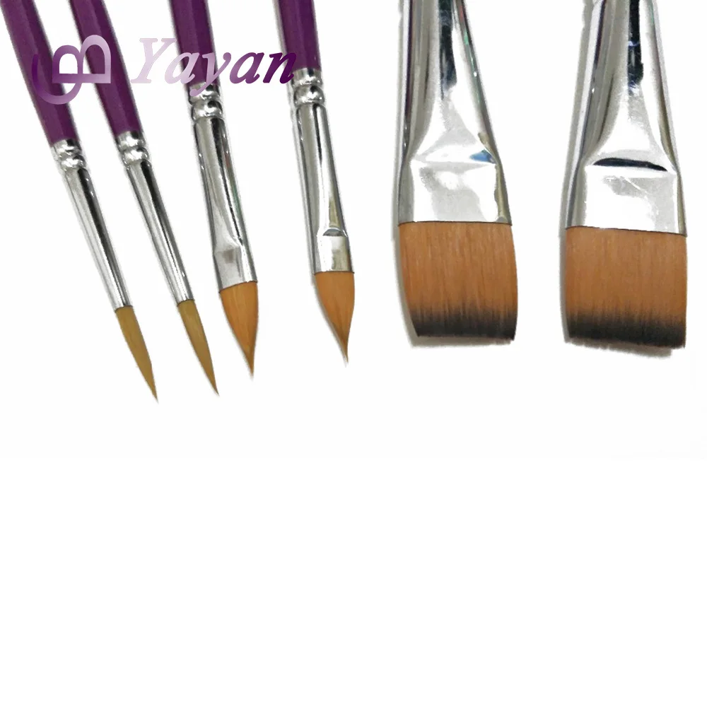 Best Ultra Round Flat Tip Cat Tongue Synthetic Nylon Face Body Painting Brush Kit for Professional Artist