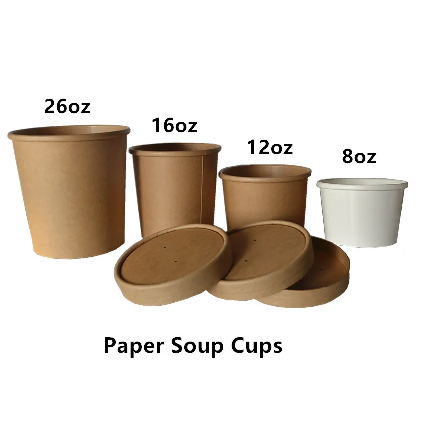 Custom Design Soup Takeaway Paper Bowl with Lid logo Printed Disposable Pasta for Take Away Fast Food Packing Bowls