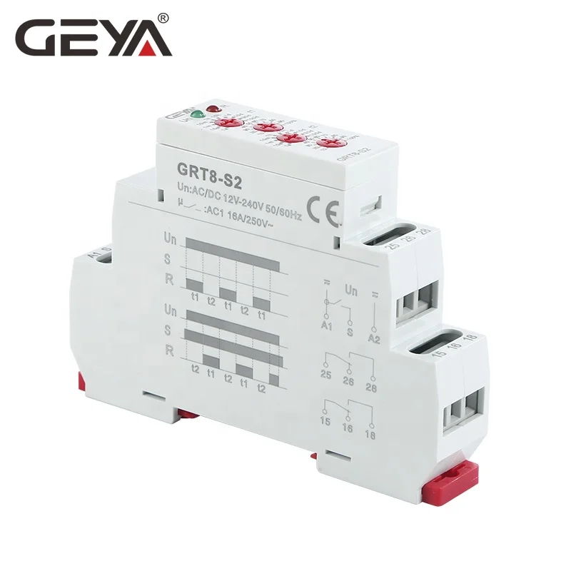GEYA GRT8-S1 Asymmetric Cycler Time Relay Cyclic Timer with Pulse or Pause Electronic Timer Relay