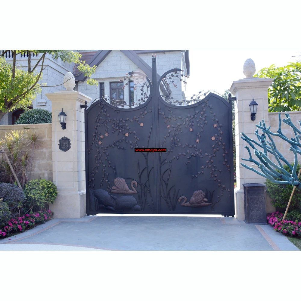 Luxury Main Iron Gate Design Latest Front Steel Iron Gates High Quality Safety Wrought Iron Gate Designs for Villa and Hotel