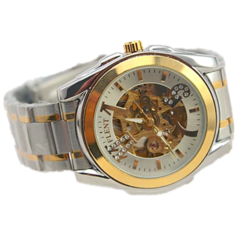 Men Automatic Watch, Full Steel Band Moon Phase Second Hand Business  Mechanical Watches