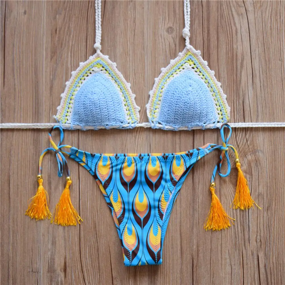 Sexy Handmade Crochet Bikini Swimsuit 