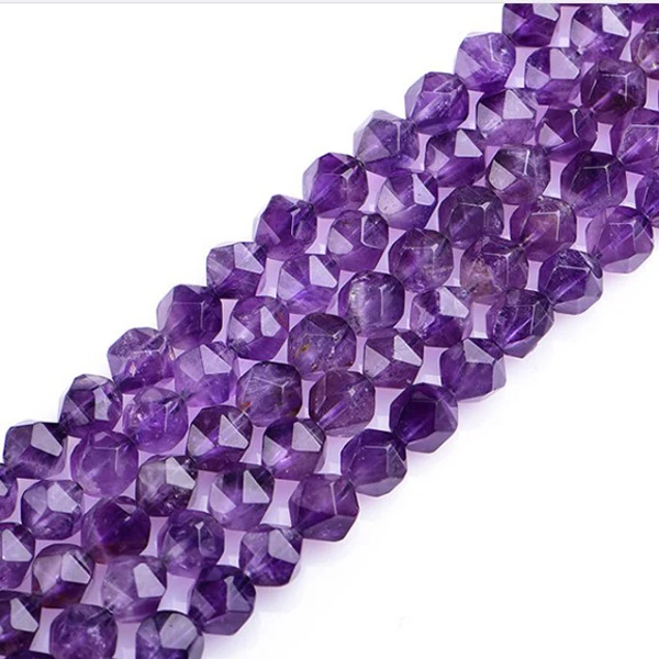 AAA 8 mm Brazilian Faceted Round Brilliant Amethyst For One 