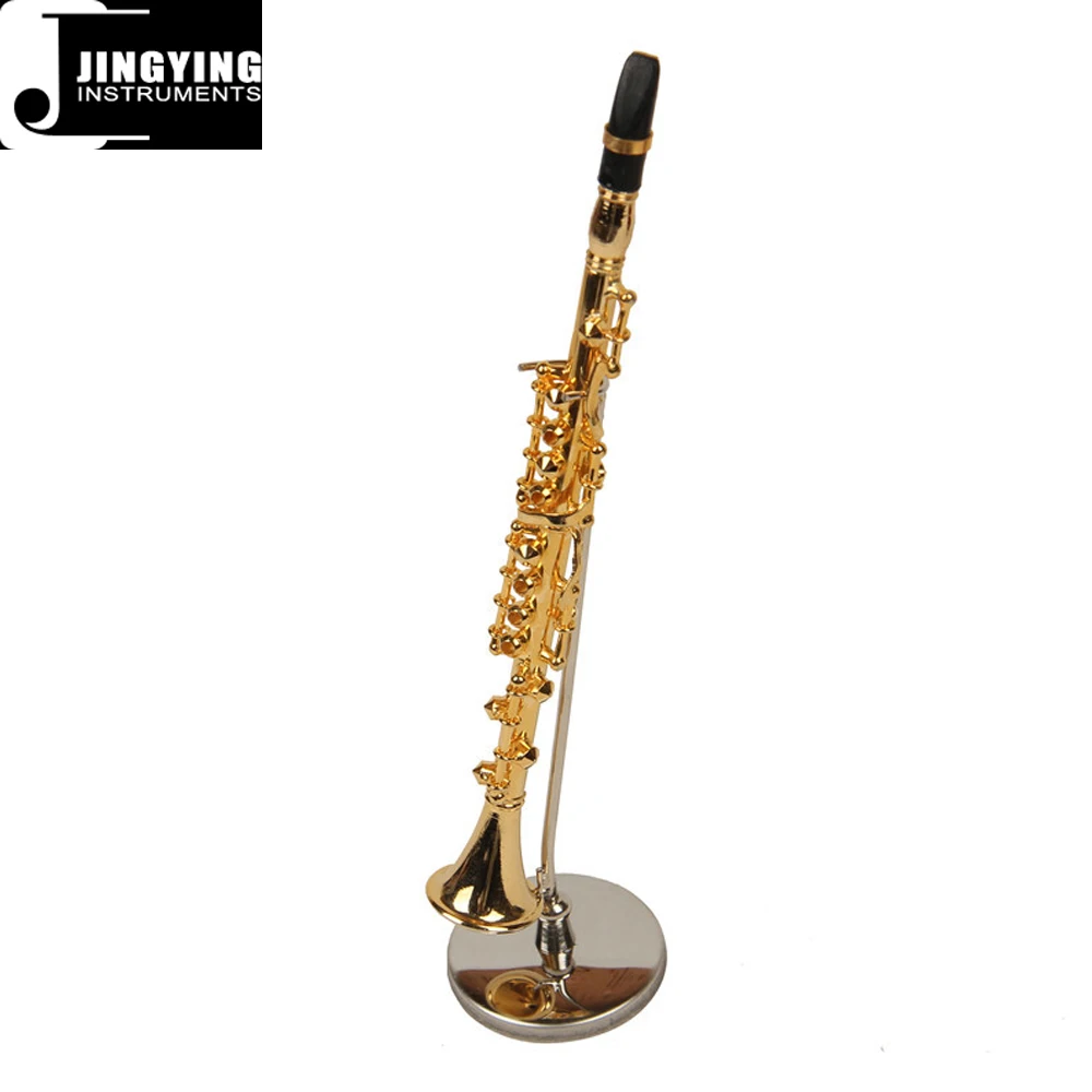 Hztyyier 16cm Miniature Black Clarinet Musical Instrument Brass Miniature Model 
