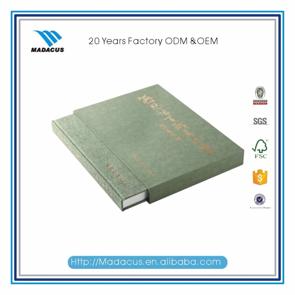 High Class Hard Cover Slip Case Bound Book Printing Customized Offset Printing Hot Stamping Art Paper Catalog Printing Stitching