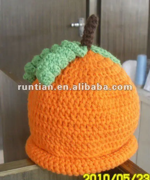 Милая детская ручная вязаная тыквенная шляпа