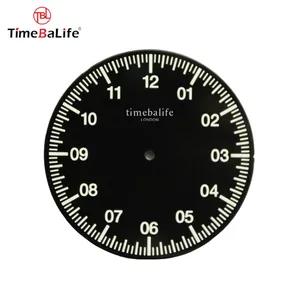 Bright Black Enamel Dial Printed White Index Minute Track Wrist Watch Parts Dial