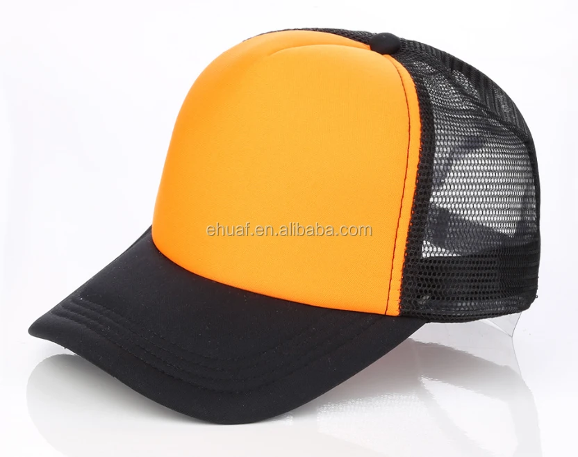 Blank 5 Panel Mesh Trucker Cap Curved Bill Cap Multi Color Soft Foam Hat Advertising Promotional Blank Cap Snapback Hat