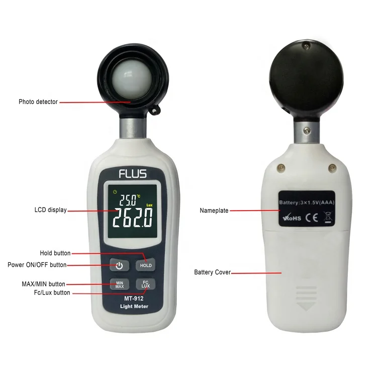 High Accuracy Digital Lux Meter Environmental Testing