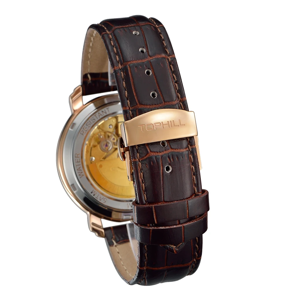 Лучшие часы из розового золота с автоматическим движением минималистские парные часы