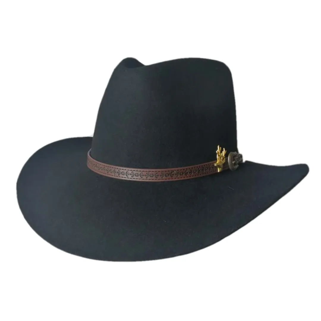 High Quality 100% Wool Western Cowboy Hat with Leather Band display picture 3