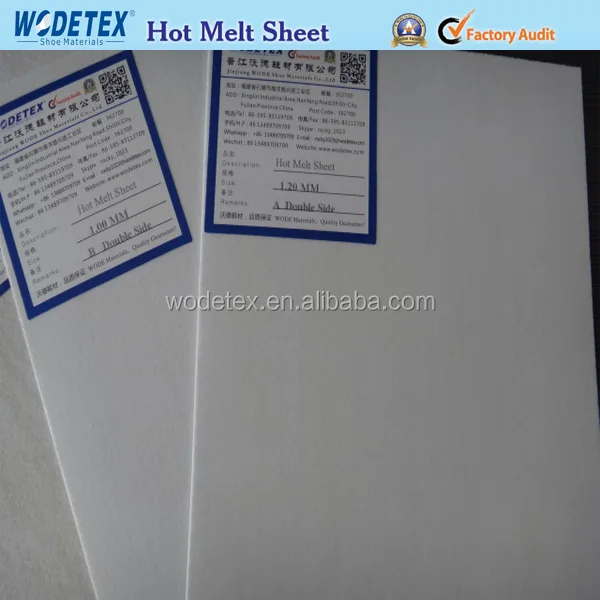Nonwoven chemical sheet hot melt glue for toe puff