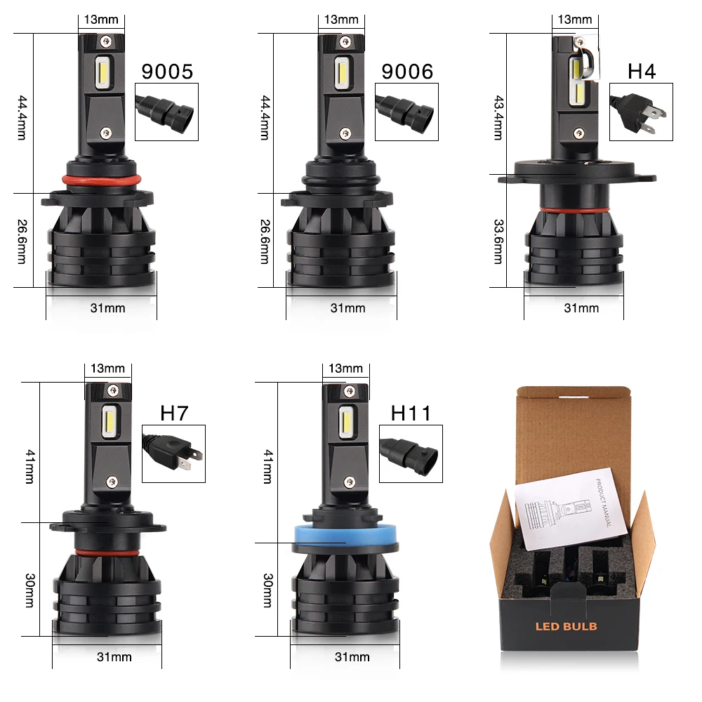 Newest Brightest Led H7 M2 H4 Led Lights Led Bulb 360 Lights 6500K H7 H4 M2 Led Headlight