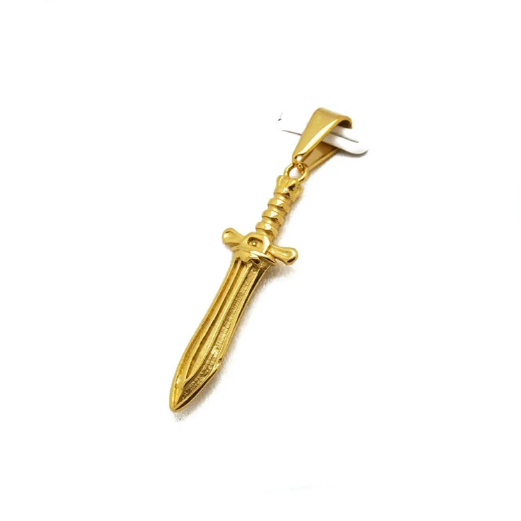 Newest Style Cheap Price 24k Gold Plated Triangle Dragger Sword Pendant for Jewelry Making