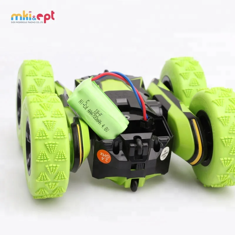 1:28 Fancy Green Special Design RC Remote Control Stunt Rolling Climbing 360 Racing Toy Car for