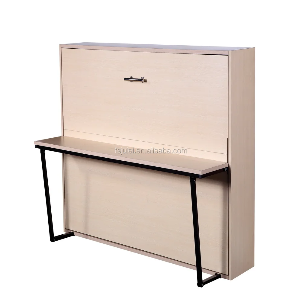 Whole Sales Space Save Horizontal Open Single Folding Hidden Wall Bed Murphy Bed Mechanism Hardware Kit with Desk