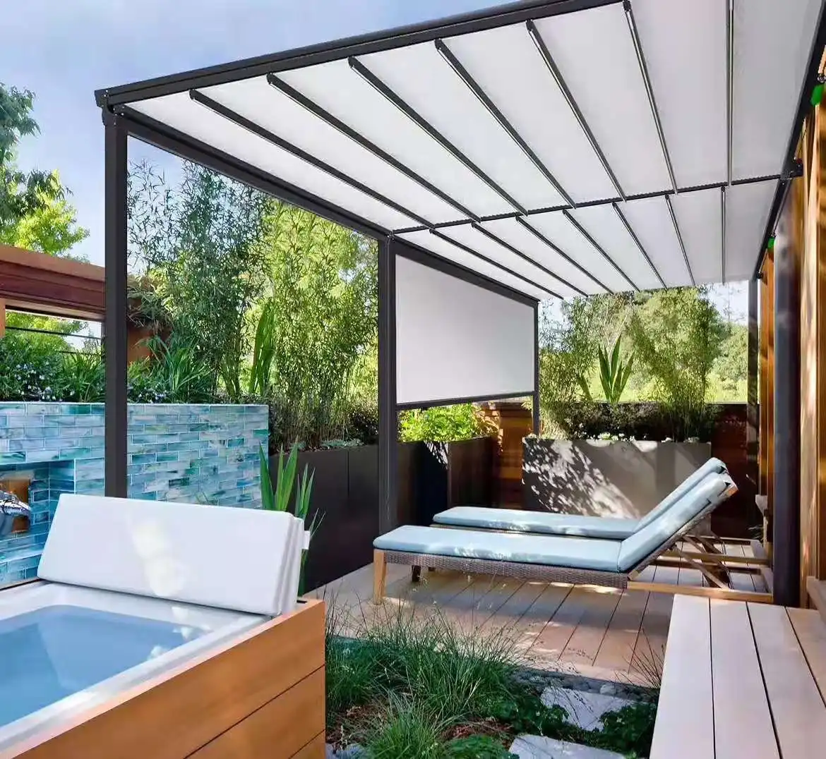 Беседка с раздвижной крышей своими руками