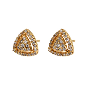 95863 Xuping gold 24K triangle design earrings for women