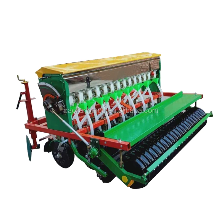 Stepless Speed Change 14 Row Pasure Grass Seeder with Double Disc Seed Drill Machine