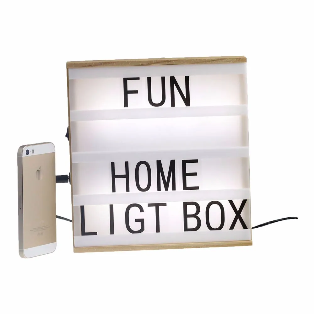 Цвет древесины A5 деревянная рамка кино световой короб 4 линии буквы Сменные