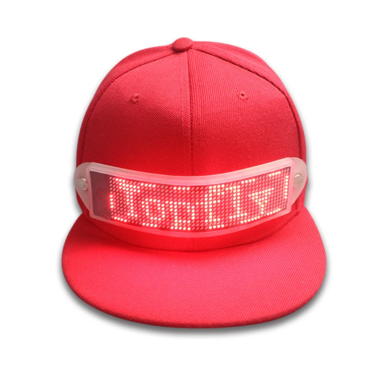 Wholesale LED screen snapback cap with customize led lighting logo