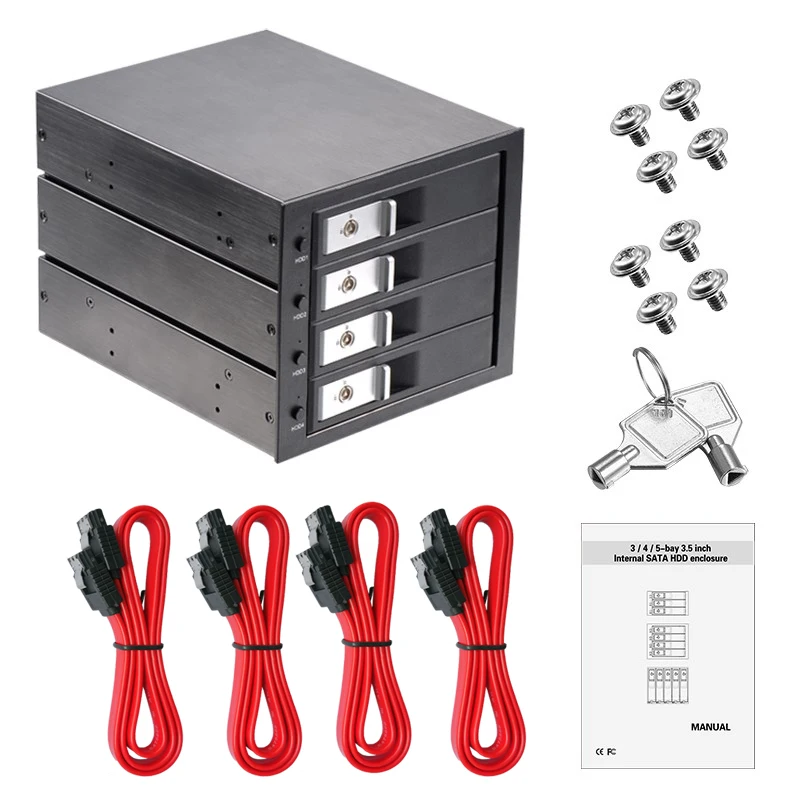 Unestech 3.5in оптический 4bay алюминий sata стеллаж для хранения внутренний корпус backplane hdd mobile стойки внешний