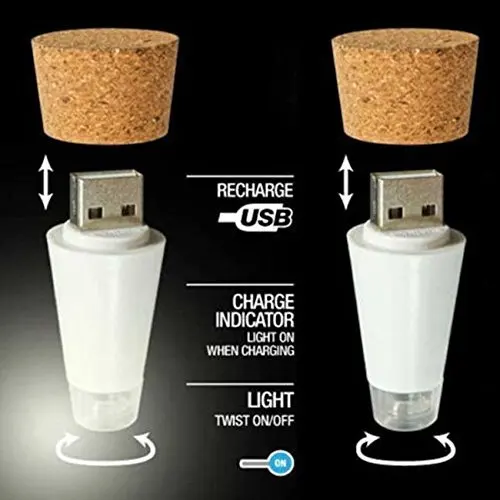 Перезаряжаемые USB светодиодные пробки для вина с питанием