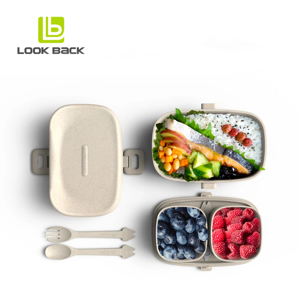 Household Items 3 Compartment Leakproof Lunch Boxes with Lock