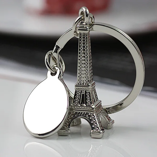Personalized 3D Design Tour Paris eiffel Tower Keychain for Souvenir Key Fob