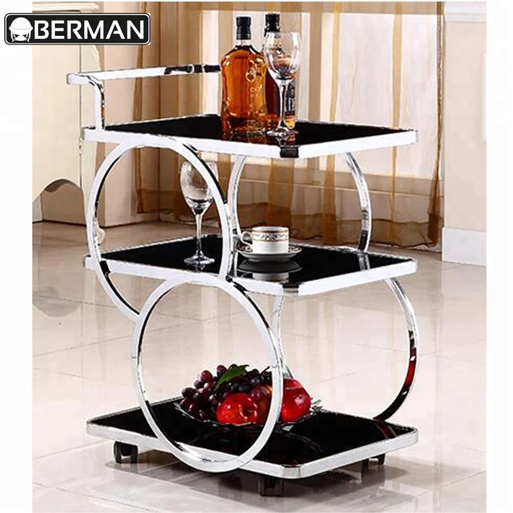 Deluxe Gold Juice bar Cart with Wheels Used Catering Equipment for Sale