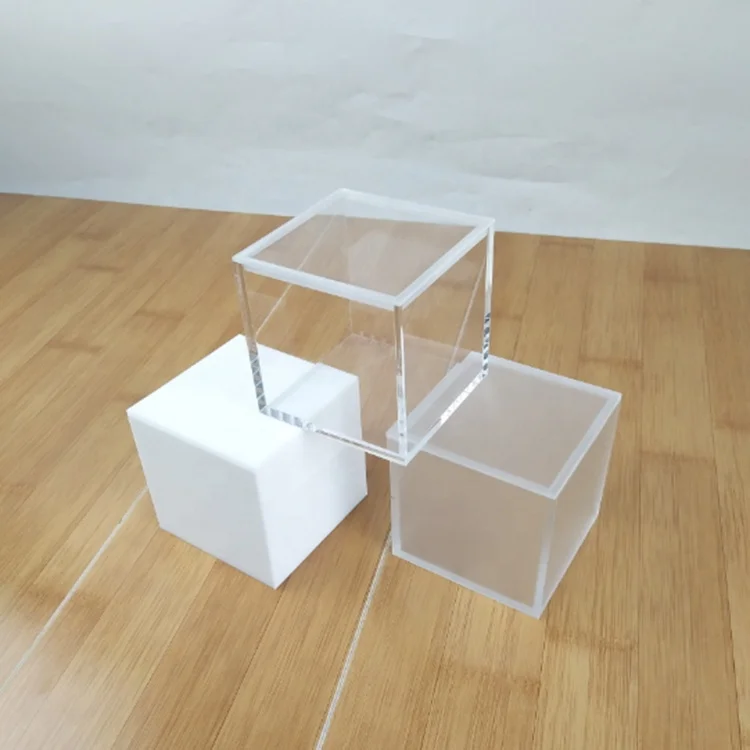 Acrylic Risers  Display Cubes White Lucite Display Cube Riser Food Display Riser