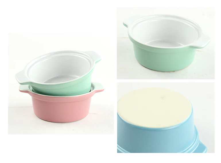 Новый продукт керамическая Корейская сковорода для выпечки в скандинавском стиле антипригарная чаша бинауральная профессиональная посуда с крышкой