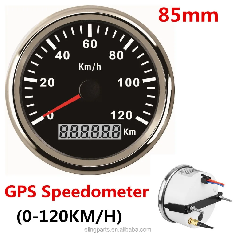 GPS спидометра пробега Velometer 0-120 км/ч скорость для автомобиля Грузовик Мотоцикл 85 мм 12 В 24 с подсветкой