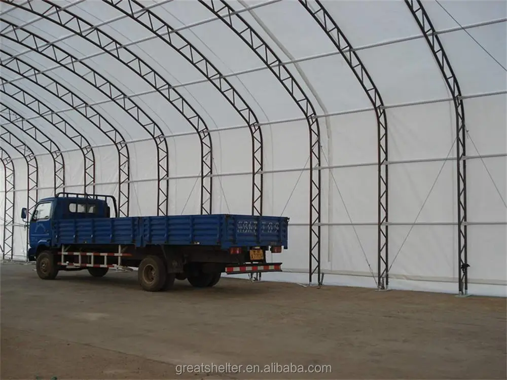 Industrial Large PVC Covered Fabric Storage Shelter Durable Metal Frame Storage Solution