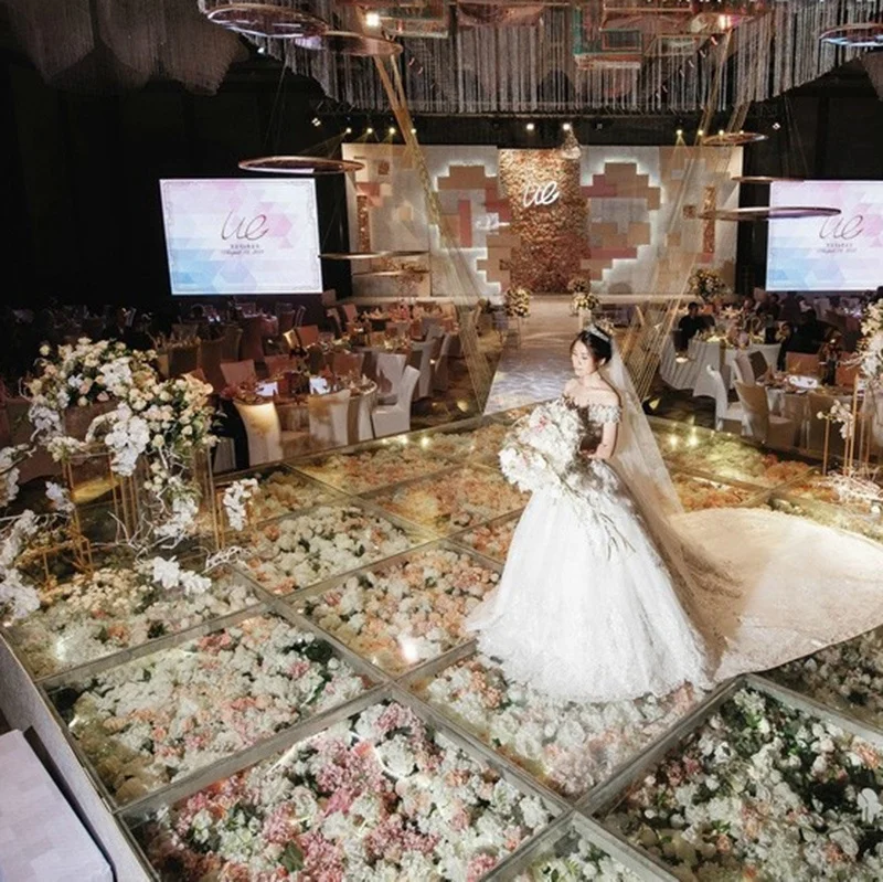 LED Lighting Artificial Flower Dance  Stage for Wedding Decoration