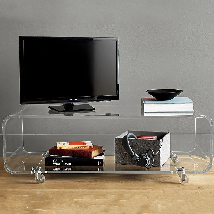 Clear Acrylic Tv Stands With Wheels Acrylic Movable Console Table Lucite Coffee Desk Buy Clear Acrylic Tv Stands With Wheels Acrylic Movable Console Table Lucite Coffee Desk Product On Alibaba Com